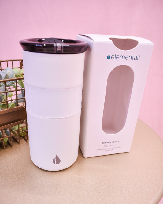 Elemental Artisan Lid 16oz Tumbler - White - The Southern Loft