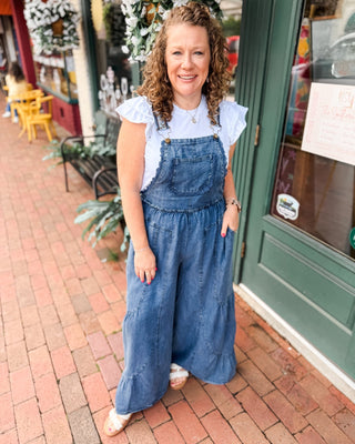 Endless Days Washed Lace Detail Jumpsuit - The Southern Loft
