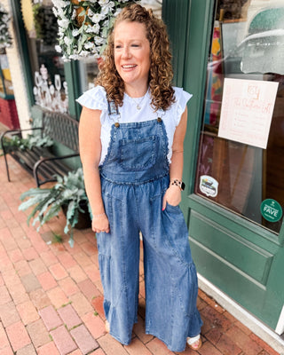 Endless Days Washed Lace Detail Jumpsuit - The Southern Loft