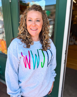 Everyday Faith WWJD Foil Letter Graphic Pullover - The Southern Loft