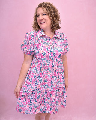 Fiesta Bloom Puff Sleeve Dress - The Southern Loft