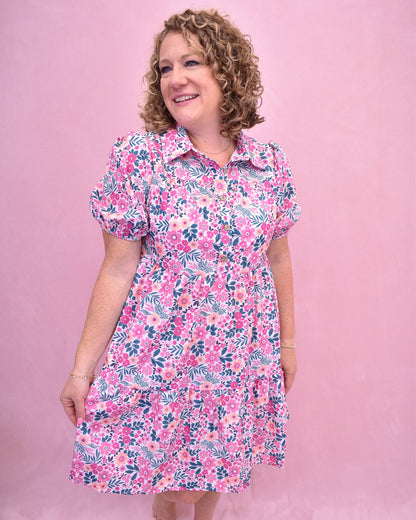 Fiesta Bloom Puff Sleeve Dress - The Southern Loft