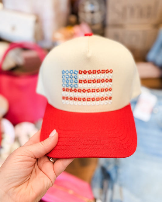 Flower Flag Embroidered Baseball Hat - The Southern Loft