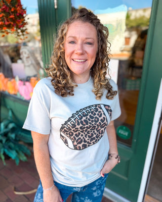 Game Day Gone Wild Leopard Print Football Graphic Tee - The Southern Loft