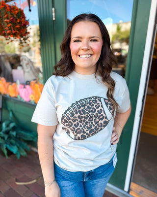 Game Day Gone Wild Leopard Print Football Graphic Tee - The Southern Loft