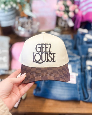 Geez Louise Embroidered Checker Hat - The Southern Loft