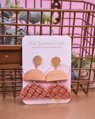 Geometric Wedge Clay Earrings - The Southern Loft