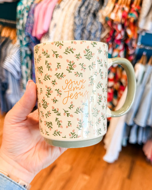 Give Me Jesus Floral 15oz. Coffee Mug - The Southern Loft
