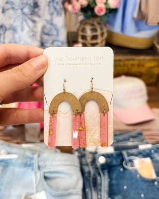 Golden Glow Arch Resin Dangle Earrings - The Southern Loft