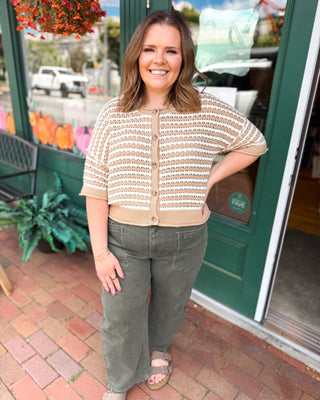 Golden Hour Short Sleeve Crochet Knit Cardigan - The Southern Loft