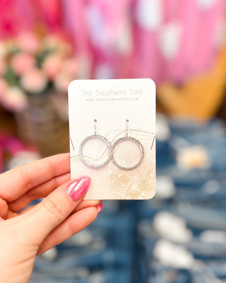 Hammered Metal Hoop Drop Earrings - The Southern Loft