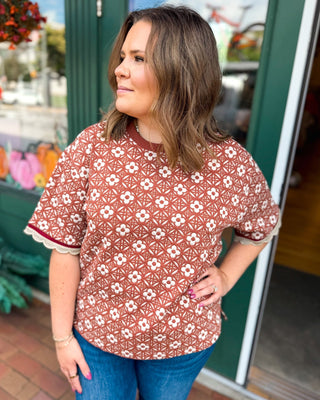 Harvest Heirloom Floral Embroidered Scalloped Top - The Southern Loft