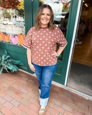 Harvest Heirloom Floral Embroidered Scalloped Top - The Southern Loft
