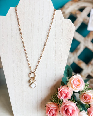 Hoop Pendant With Charms Paperclip Necklace - The Southern Loft