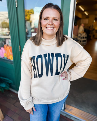 Howdy Both Ways Howdy + Yeehaw Reversible Mock Neck Pullover - The Southern Loft