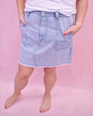 Independently Me Washed Denim Skirt - The Southern Loft