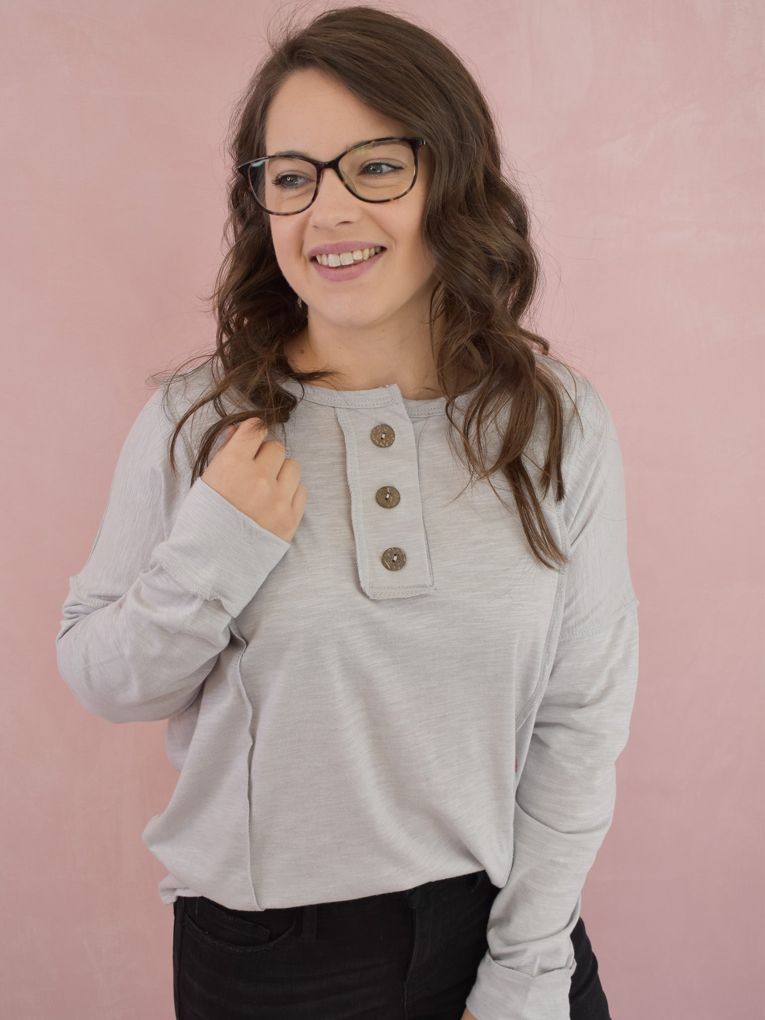 Just Tell Me Button Front Top - The Southern Loft