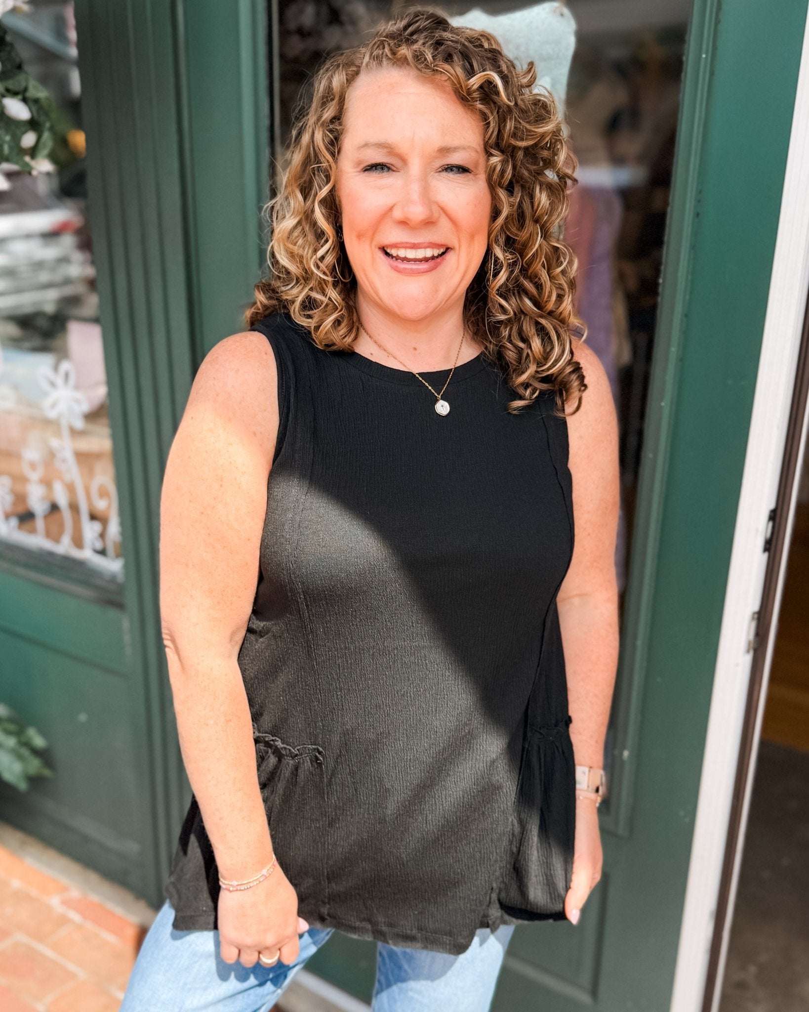 Keeping Interest Knit Sleeveless Top - The Southern Loft