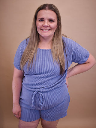 Keeping Tabs Solid Ribbed Romper - The Southern Loft