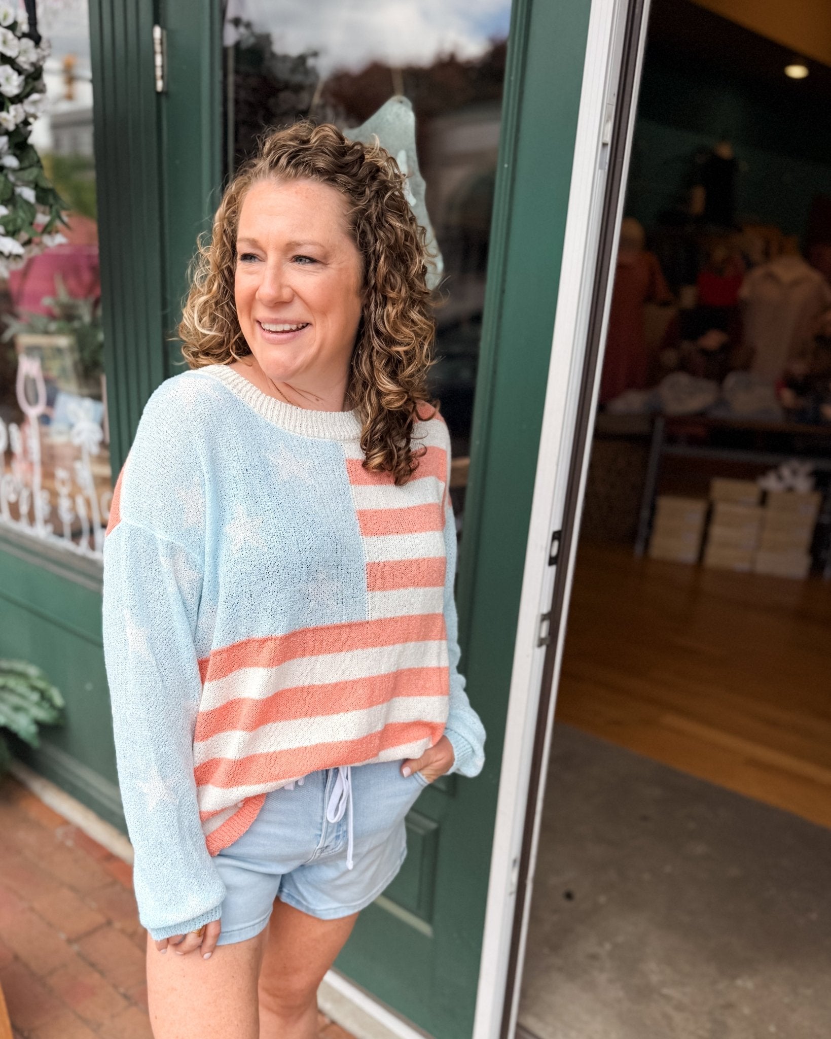 Liberty Lane Flag Theme Top - The Southern Loft