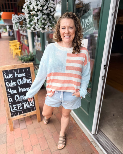 Liberty Lane Flag Theme Top - The Southern Loft