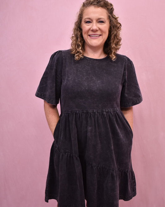 Lucky To Have You Denim Mini Dress - The Southern Loft