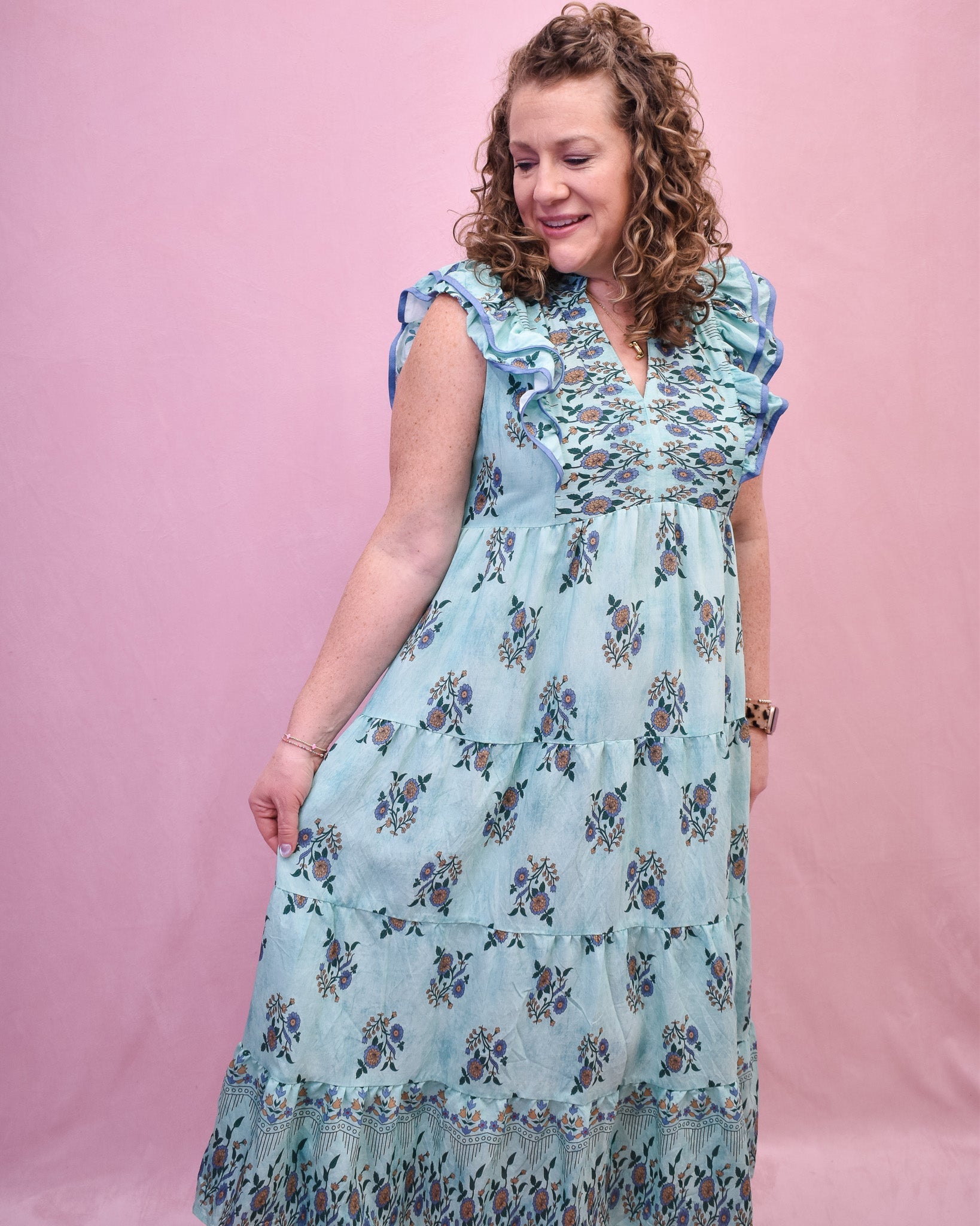 Lush Escape Floral Boho Midi Dress - The Southern Loft