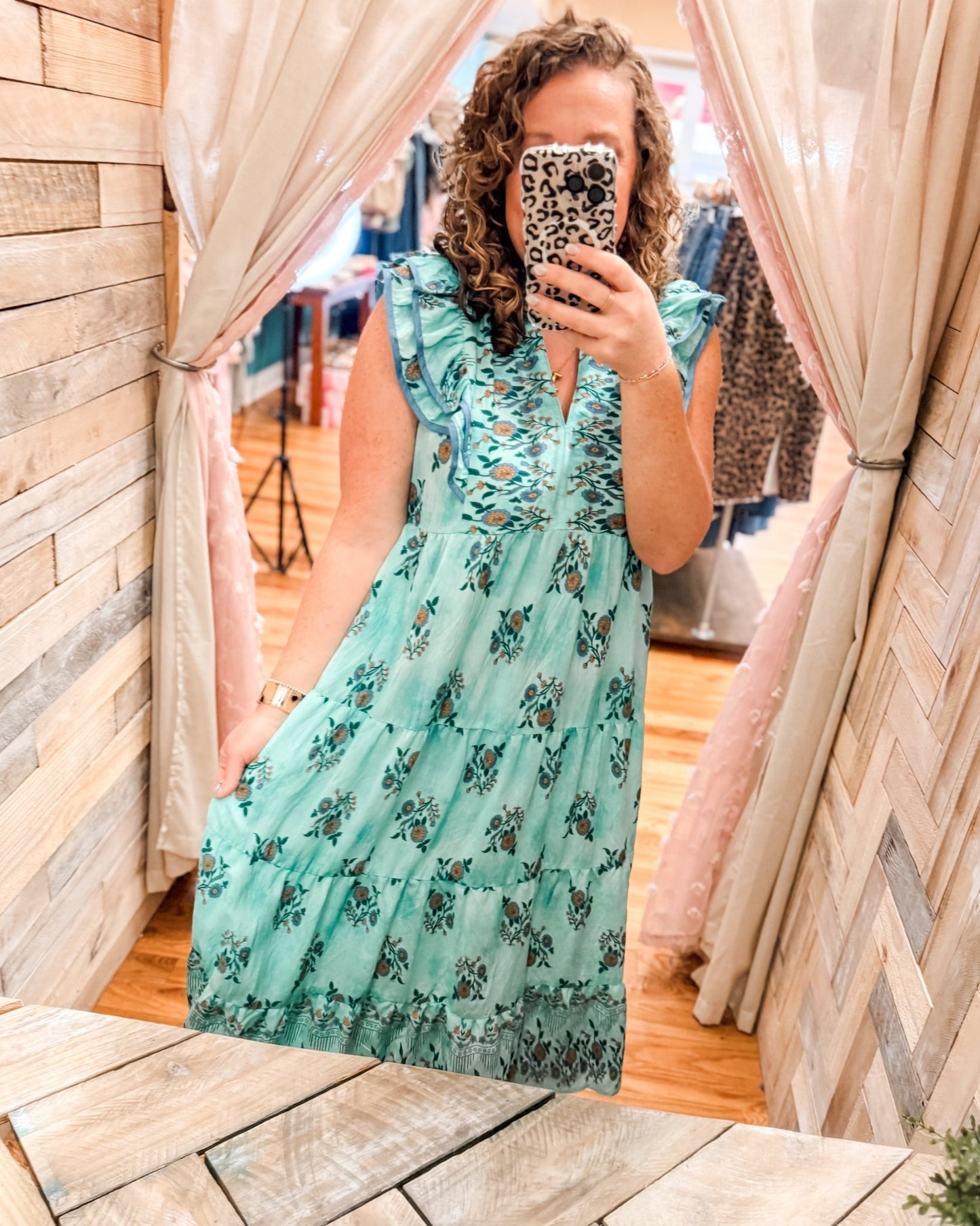 Lush Escape Floral Boho Midi Dress - The Southern Loft