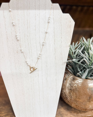 Luxe Pearl Cluster Toggle Chain Link Necklace - The Southern Loft