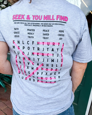 Matthew 7:7 Seek + Find Graphic Tee - The Southern Loft