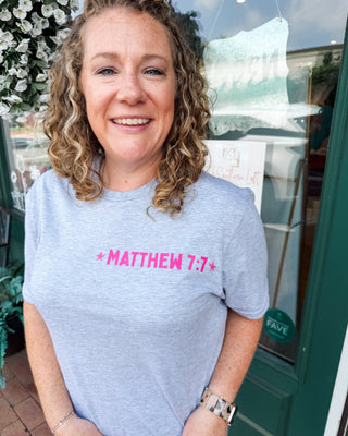 Matthew 7:7 Seek + Find Graphic Tee - The Southern Loft