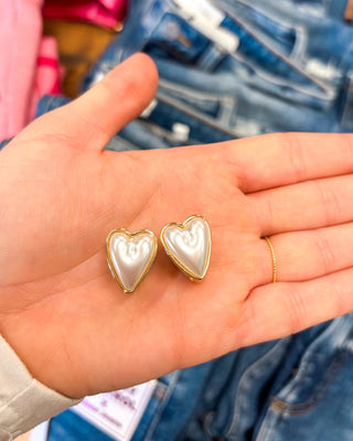 Metal Tone Heart Hoop Drop Earrings - The Southern Loft