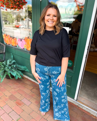 Mica High Rise Wide Leg Vintage Floral Denim - The Southern Loft