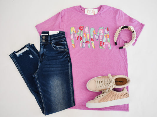 Multi Floral Mama Graphic Tee - The Southern Loft