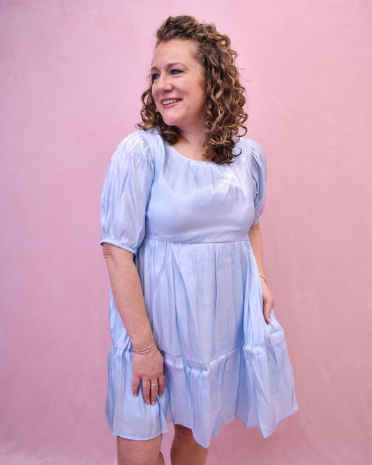 Mystic Waterfalls Satin Mini Dress - The Southern Loft