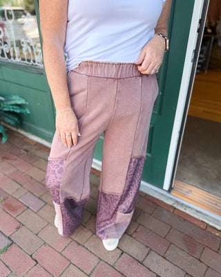 Next Chapter Mineral Wash Animal Patchwork Pants - The Southern Loft