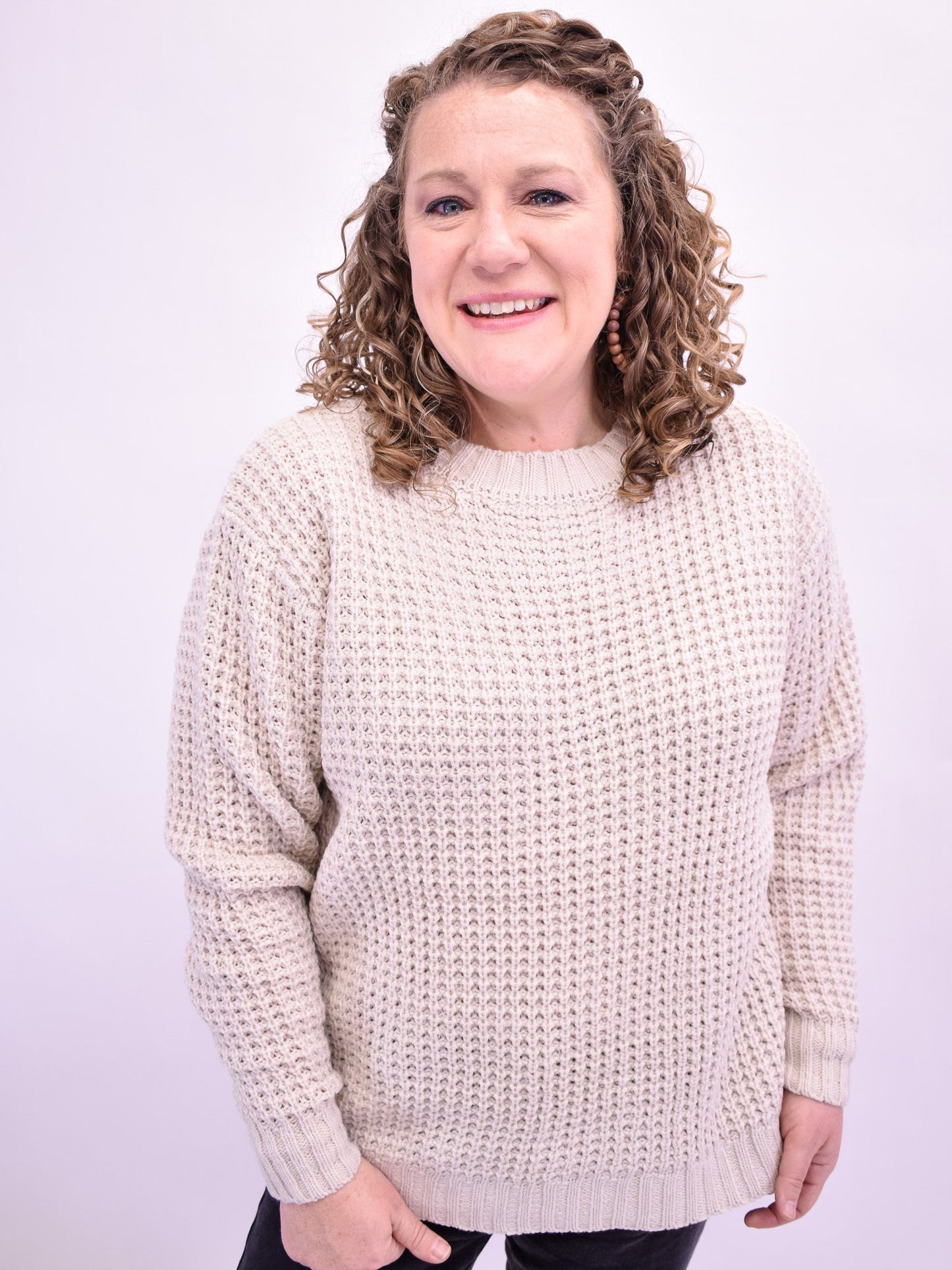 Now Or Never Waffle Knit Sweater - The Southern Loft