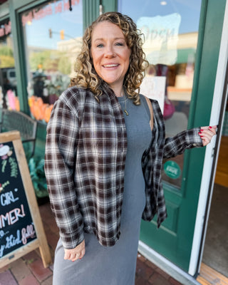 Plaid About Fall Collared Button Down Top - The Southern Loft