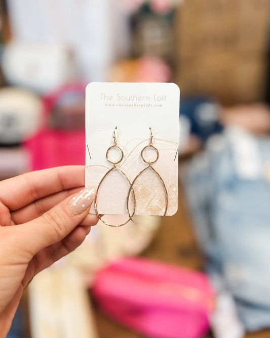 Plated Brass Link Teardrop & Hoop Earrings - The Southern Loft