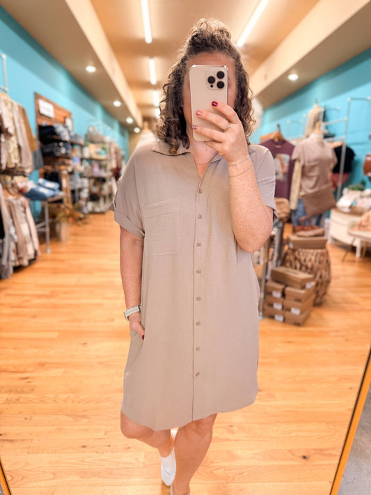 Poetry & Lattes Button Down Dress - The Southern Loft