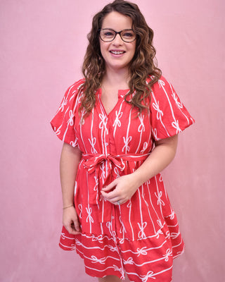 Pretty In Bows Puff Sleeve Dress - The Southern Loft