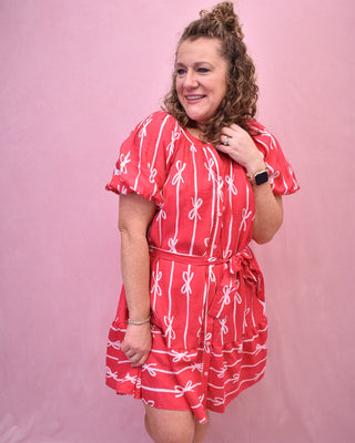 Pretty In Bows Puff Sleeve Dress - The Southern Loft