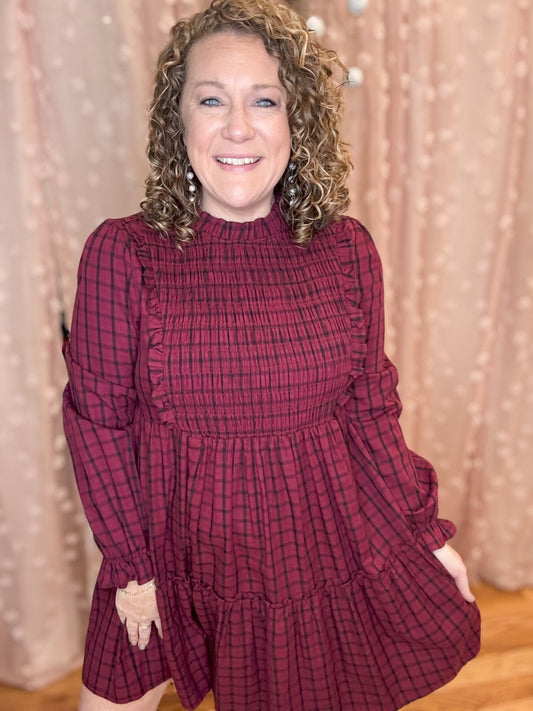 Pretty On Point Plaid Mini Dress - The Southern Loft