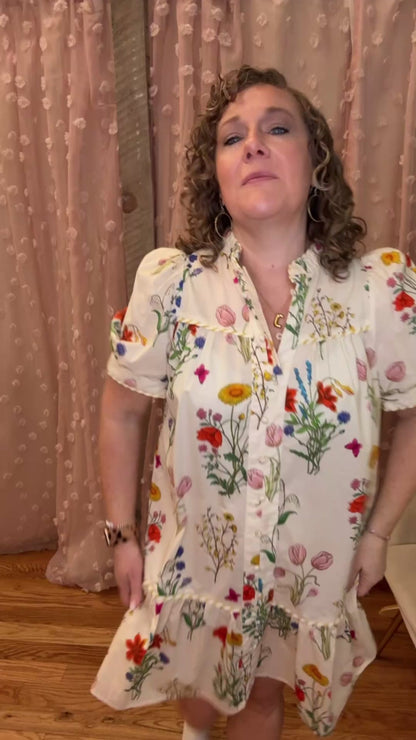 Life In Full Bloom Button Up Dress