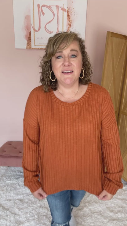 Candid Feelings Ribbed Knit Top