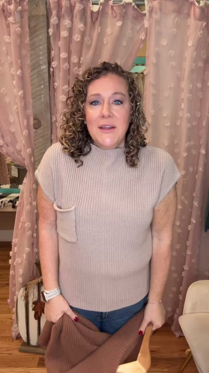 Sunday Snuggle Short Sleeve Sweater Top