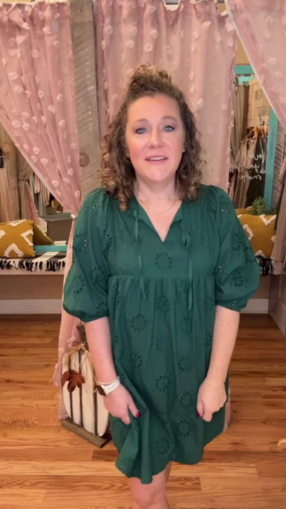 Totally Chic Eyelet Mini Dress