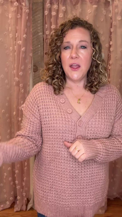 On The Scene Button Trim Sweater