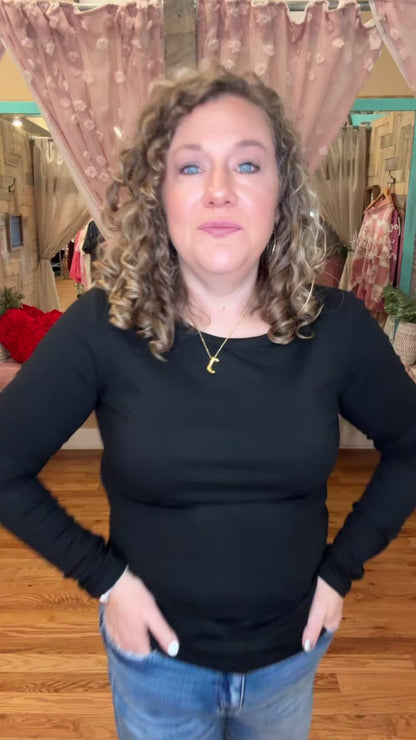 Take The Time Slim Rib Knit Top