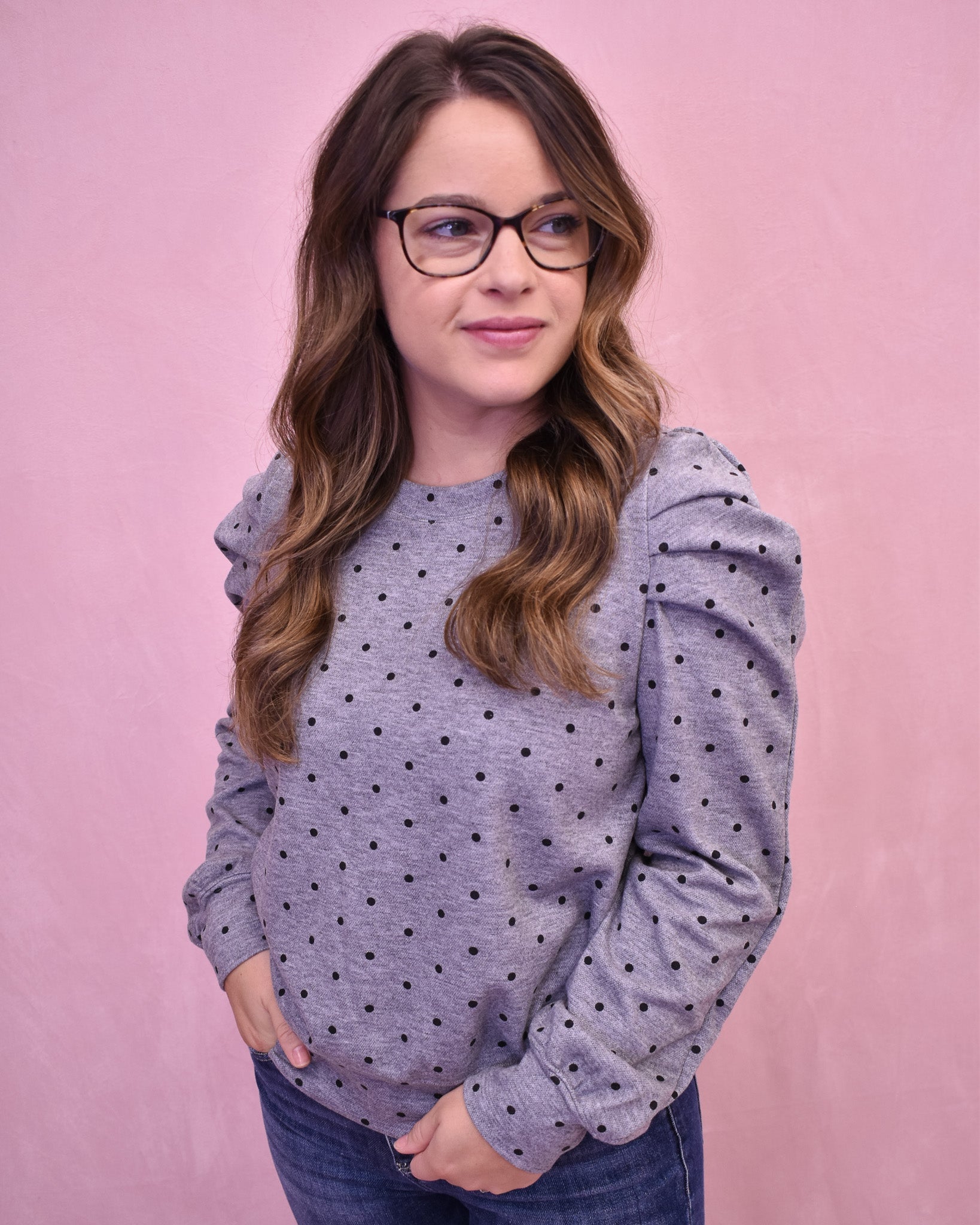 Right On Cue Polka Dot Knit Top - The Southern Loft